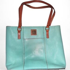 Dooney & Bourke Turquoise and Brown Tote